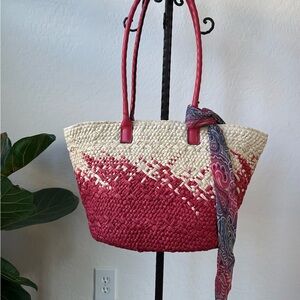 NWT Patricia Nash Stylish Two-Tone Woven Tote Bag